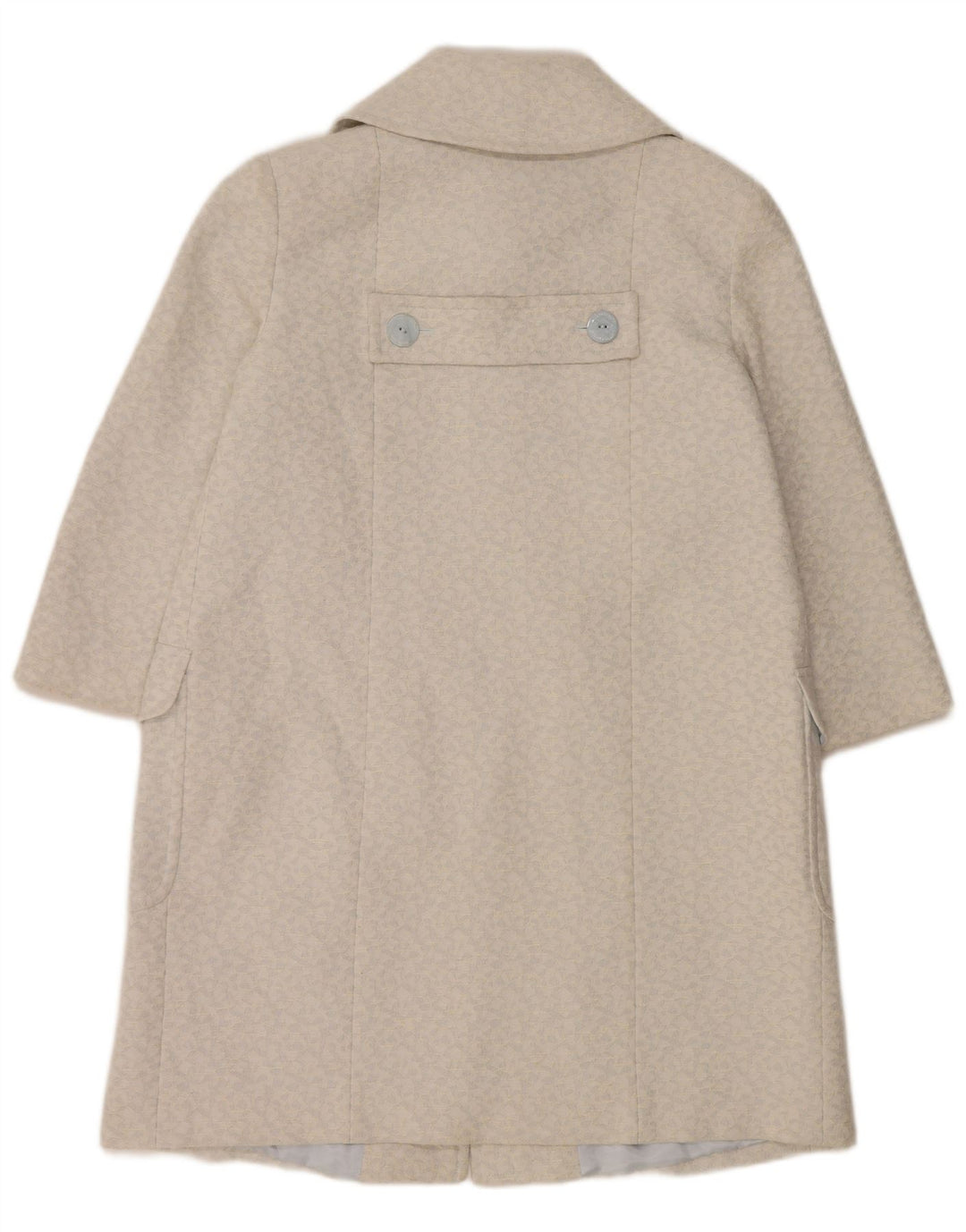 Paul Costelloe Womens 3/4 Sleeve Overcoat UK 12 Medium Blue Geometric