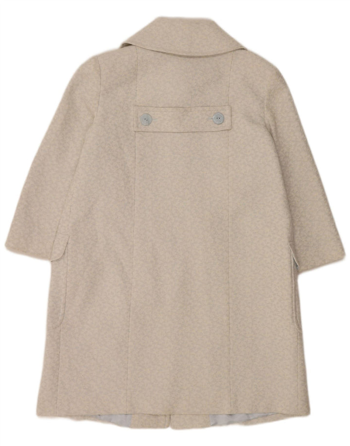 Paul Costelloe Womens 3/4 Sleeve Overcoat UK 12 Medium Blue Geometric