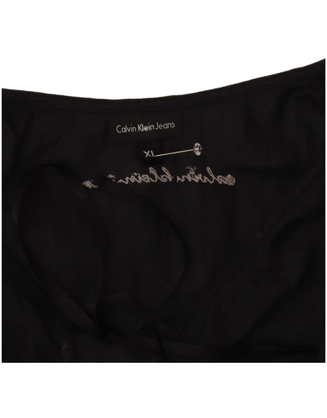 Calvin Klein Jeans Womens Blouse Top UK 18 XL Black