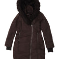 Zara Womens Hooded Padded Coat UK 10 Small Black Polyester