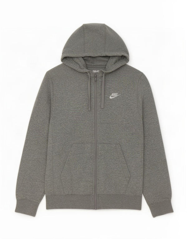 Nike Mens Zip Hoodie Sweater XS Grey Flecked Cotton