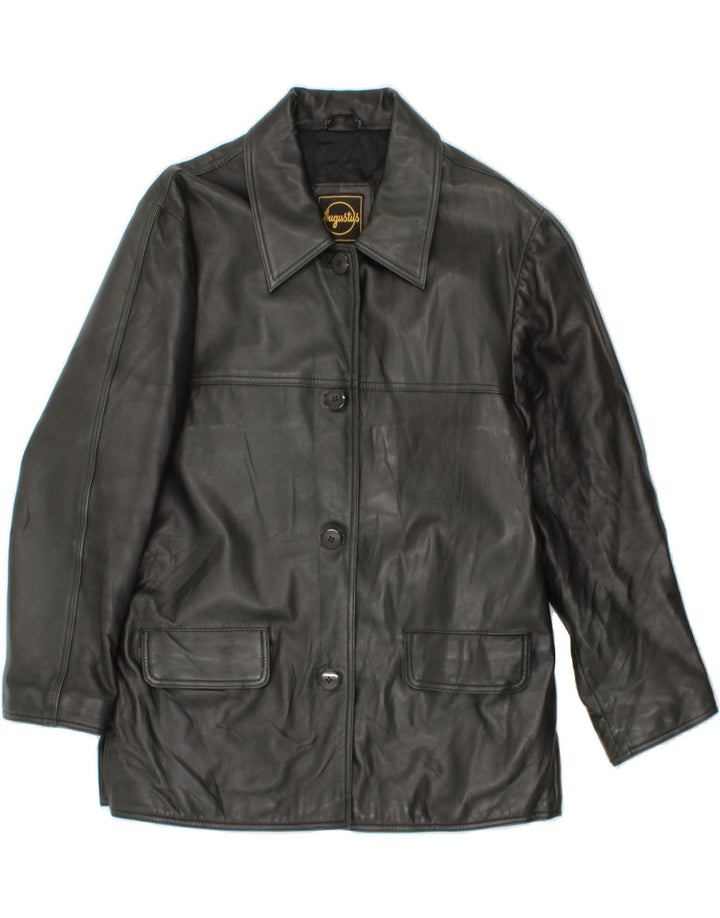 AUGUSTUS Womens Leather Jacket UK 16 Large Black Leather Vintage Augustus and Second-Hand Augustus from Messina Hembry 
