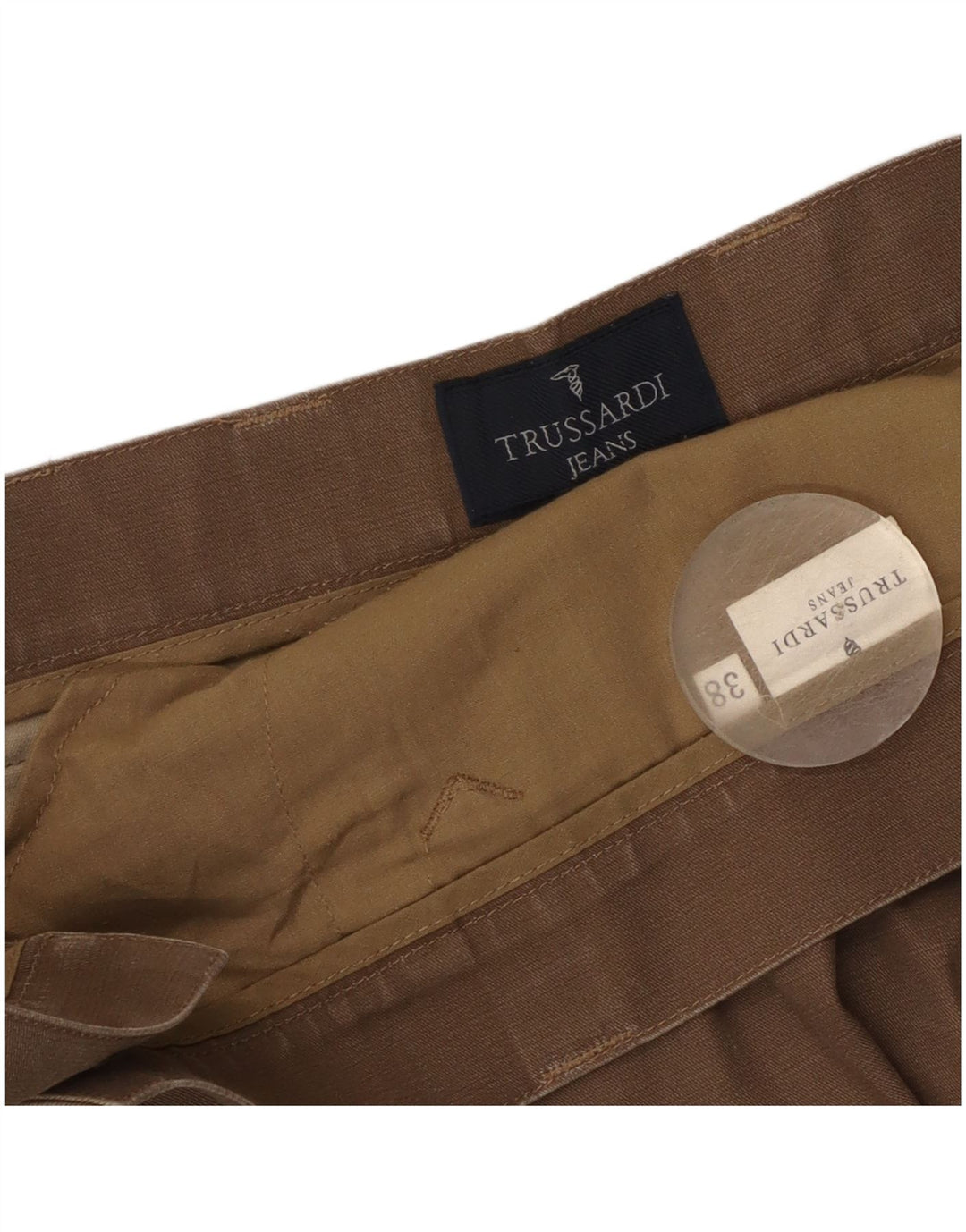 Trussardi Mens Straight Casual Trousers W38 L31 Brown
