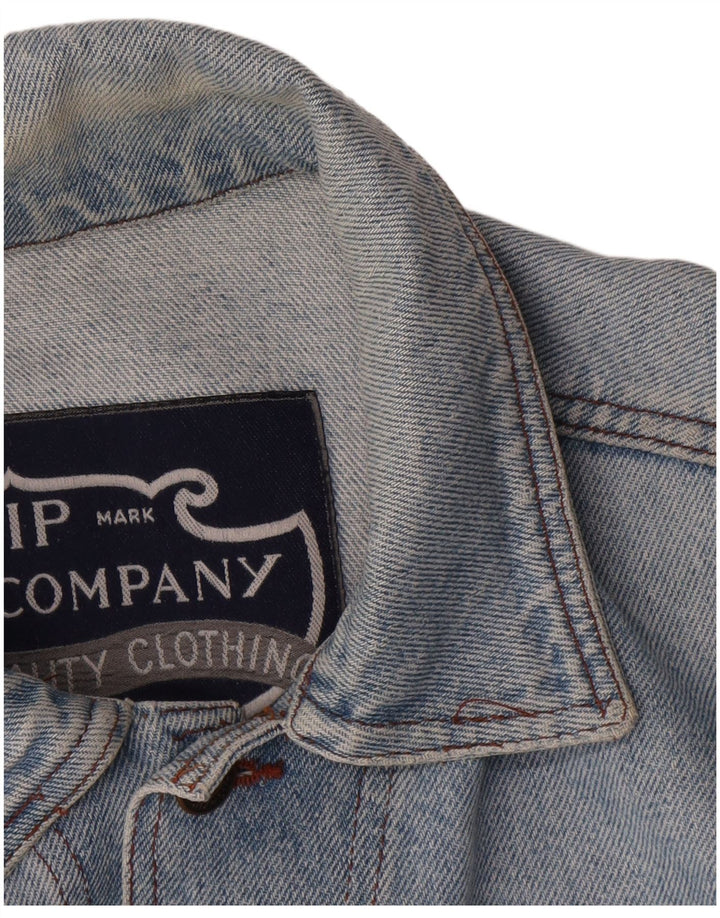 Zip Mens Denim Jacket UK 40 Large Blue