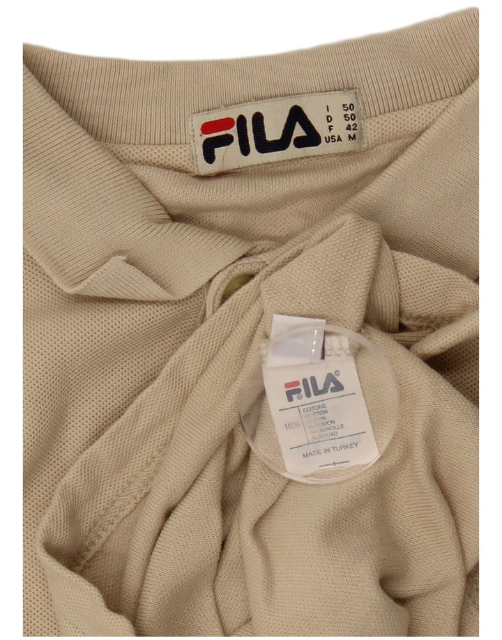 FILA Mens Polo Shirt Medium Beige Cotton