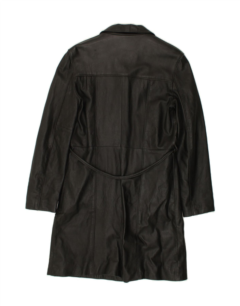 VINTAGE Womens Leather Coat IT 48 XL Black Leather | Vintage Vintage | Thrift | Second-Hand Vintage | Used Clothing | Messina Hembry 