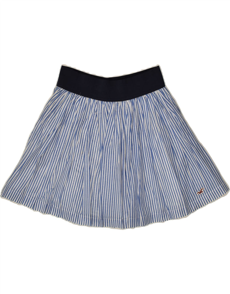 HOLLISTER Womens Mini A-Line Skirt UK 12 Medium W26 Blue Pinstripe Cotton | Vintage Hollister | Thrift | Second-Hand Hollister | Used Clothing | Messina Hembry 