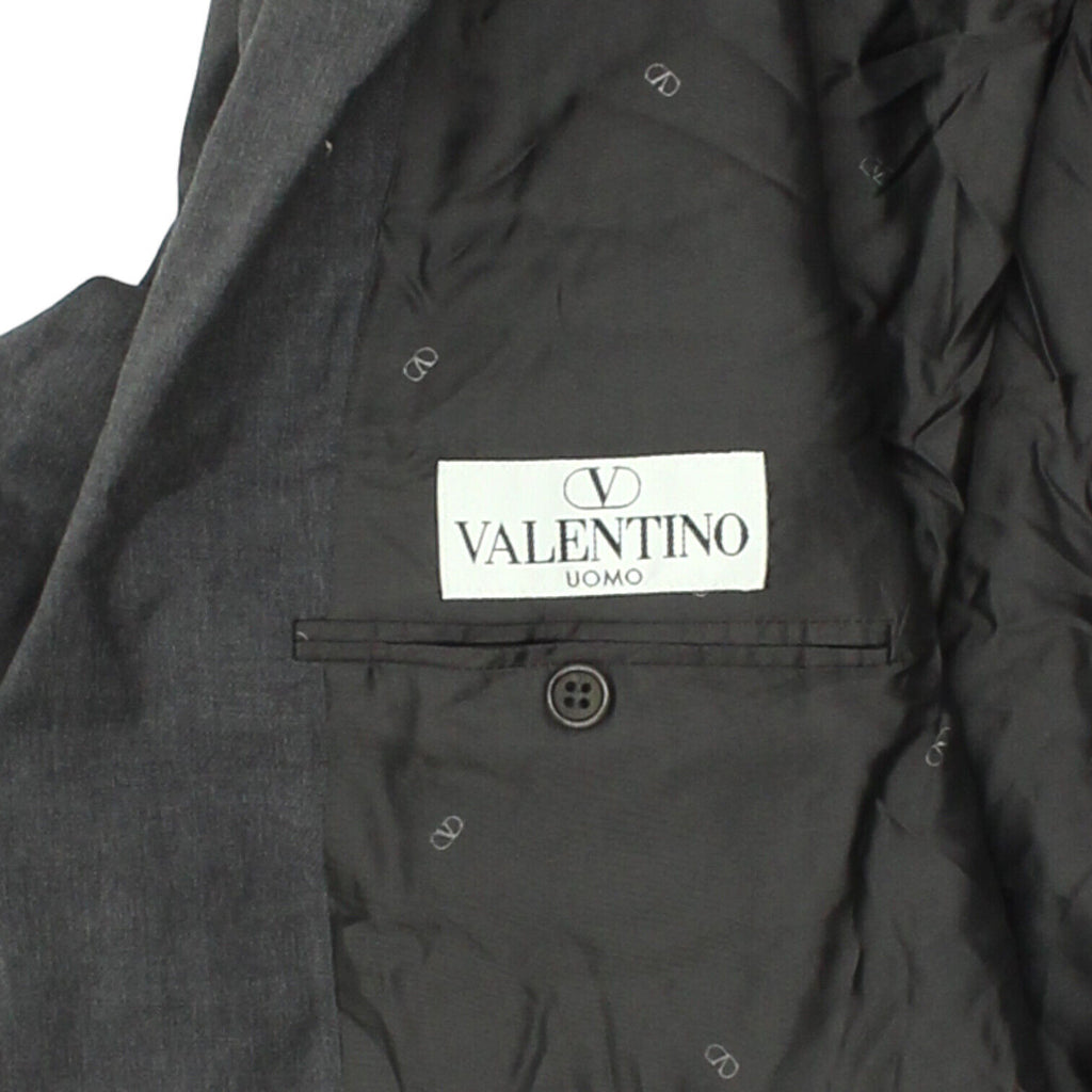 Valentino Mens Grey 3 Button Blazer Jacket | Vintage High End Designer Suit VTG | Vintage Messina Hembry | Thrift | Second-Hand Messina Hembry | Used Clothing | Messina Hembry 