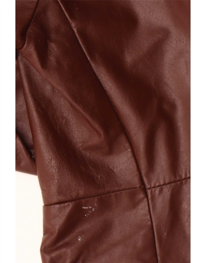 Jean Pierre Mens 2 Button Leather Blazer Jacket UK 38 Medium Brown
