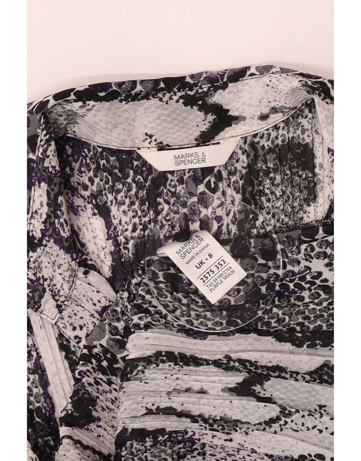 Marks & Spencer Womens Long Sleeve Blouse Top UK 8 Small Purple