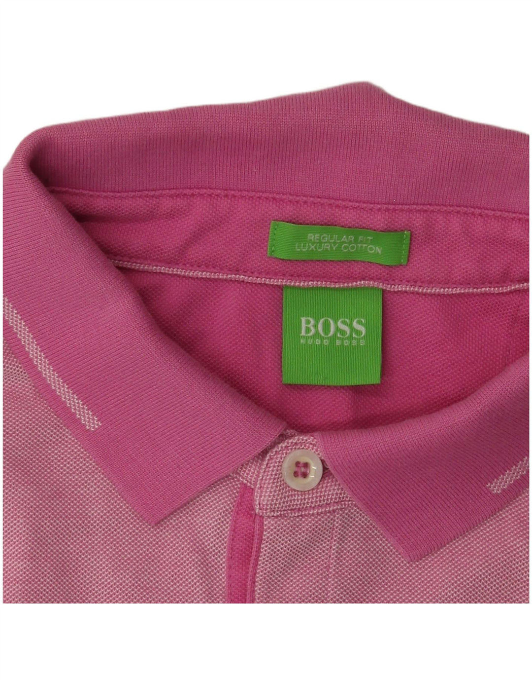 Hugo Boss Mens Regular Fit Polo Shirt Medium Pink Flecked Cotton