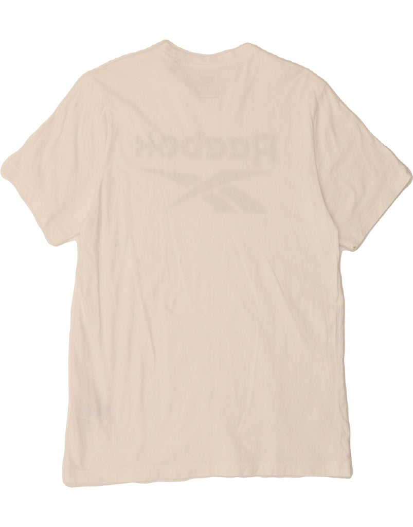 REEBOK Mens Graphic T-Shirt Top Large White Cotton Vintage Reebok and Second-Hand Reebok from Messina Hembry 