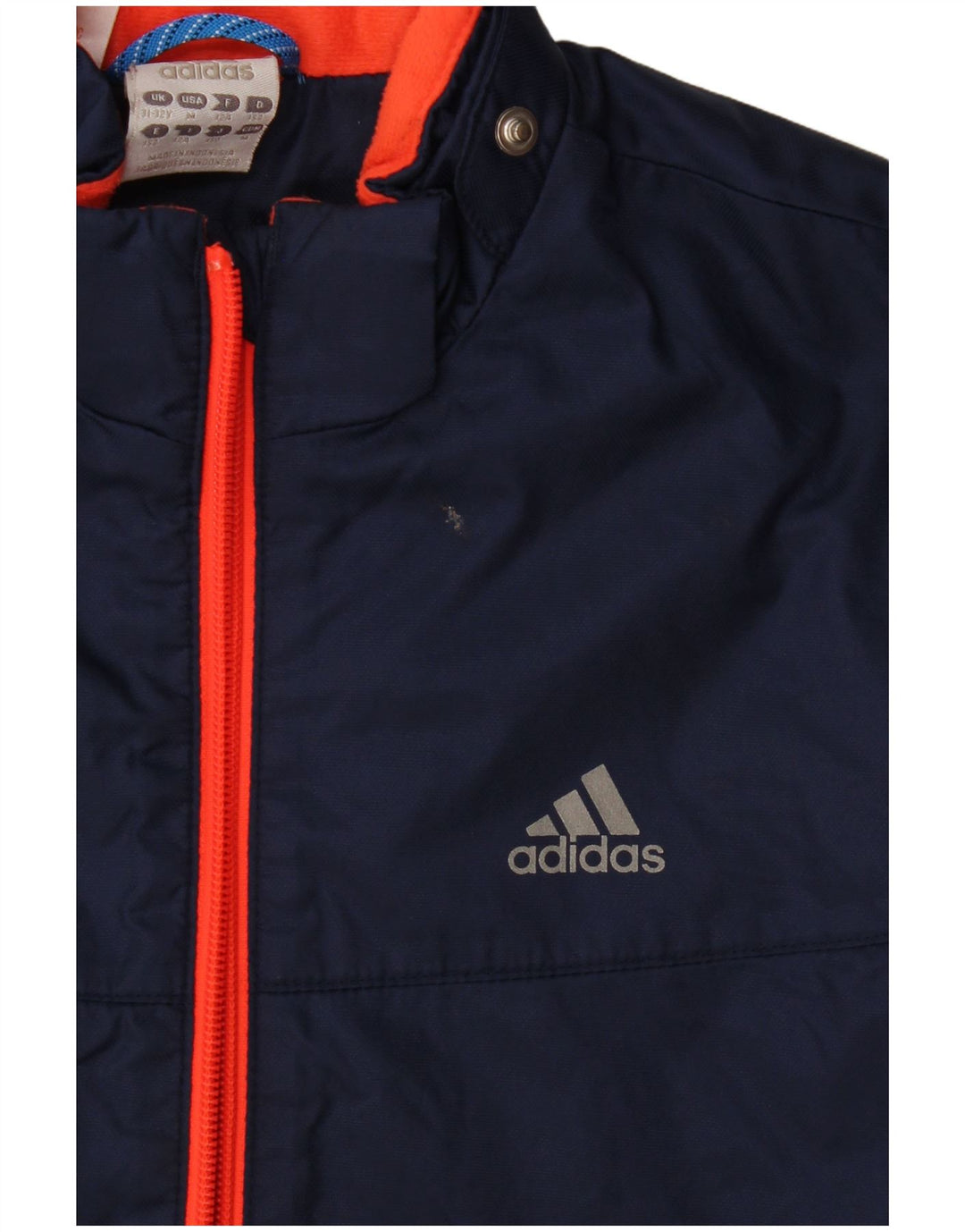 Adidas Boys Windbreaker Jacket 11-12 Years Navy Blue Colourblock Polyamide
