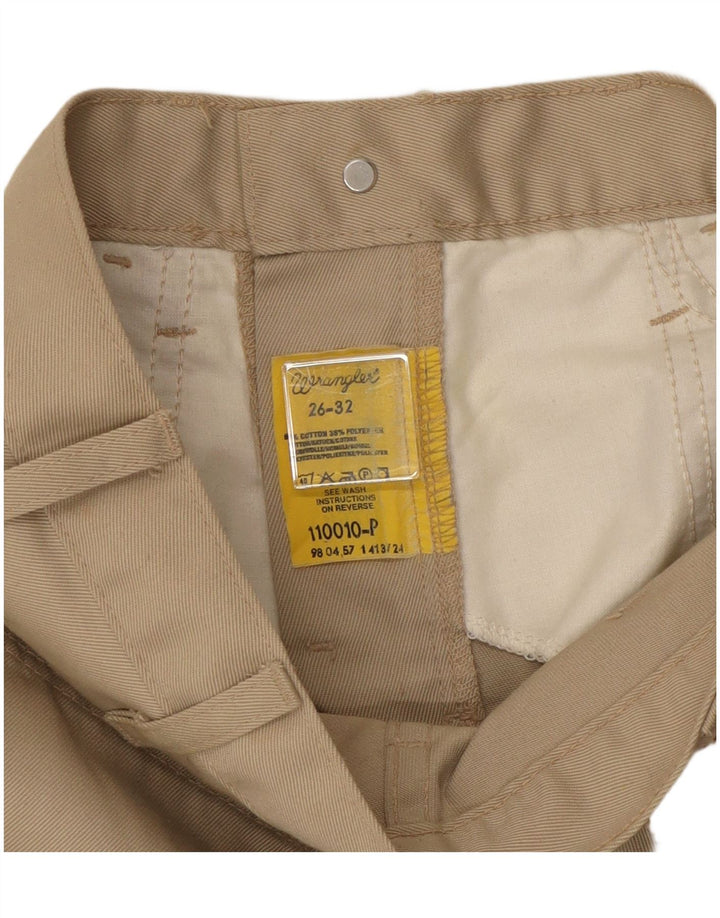 WRANGLER Womens Bootcut Casual Trousers W26 L32 Beige Cotton