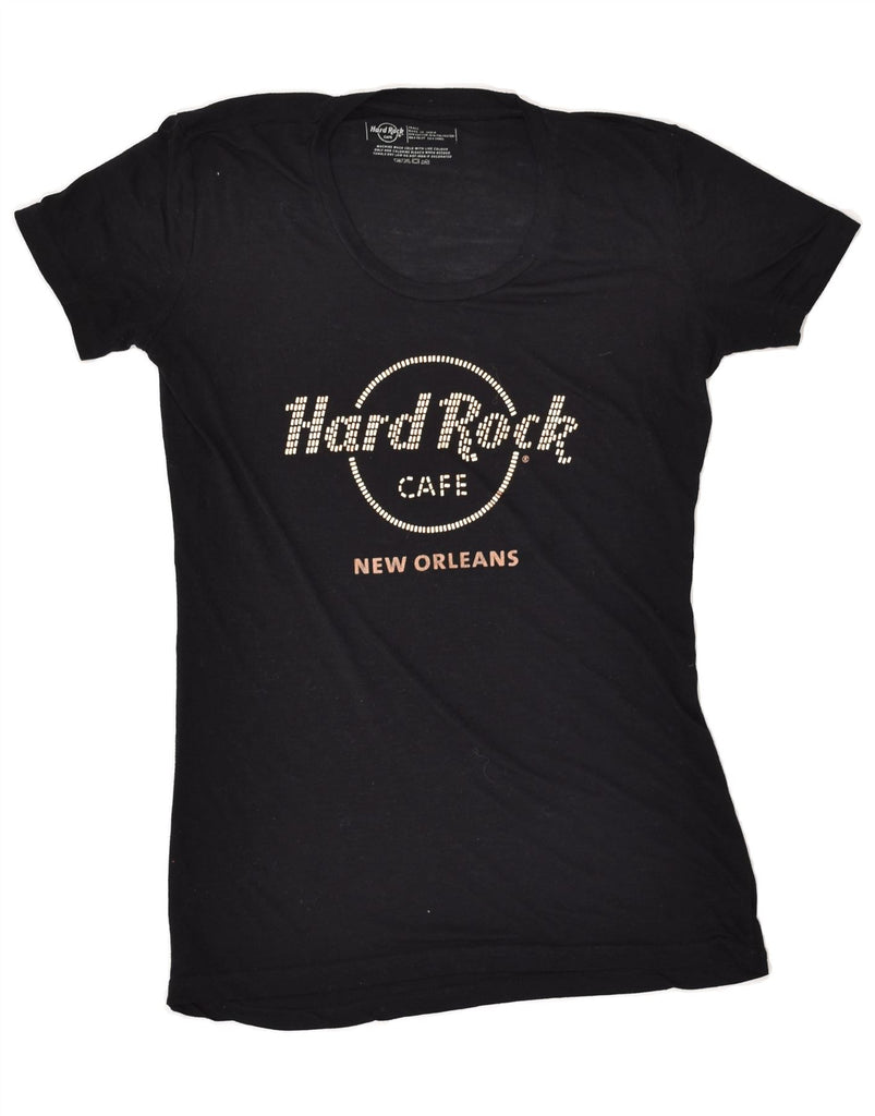 HARD ROCK CAFE Womens New Orealns Graphic T-Shirt Top UK 10 Small Black | Vintage Hard Rock Cafe | Thrift | Second-Hand Hard Rock Cafe | Used Clothing | Messina Hembry 