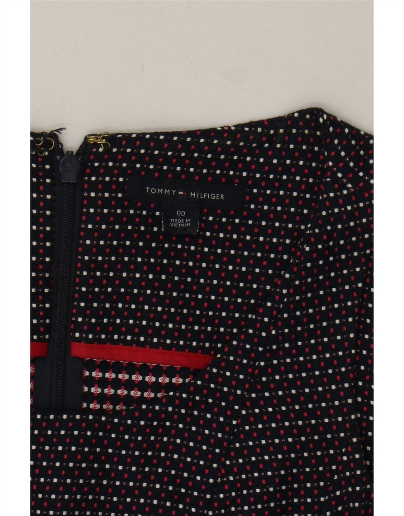 TOMMY HILFIGER Womens A-Line Dress US 00 2XS Navy Blue Geometric Vintage Tommy Hilfiger and Second-Hand Tommy Hilfiger from Messina Hembry 