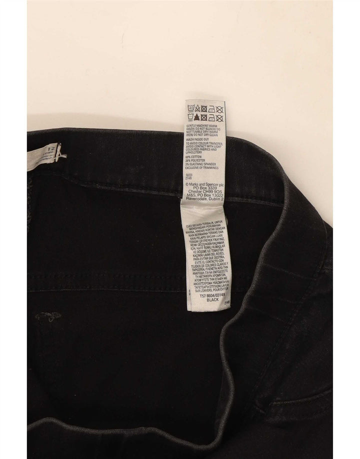 Marks & Spencer Womens Jegging Jeans UK 12 Medium W30 L29 Black Cotton