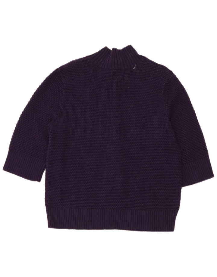 CHAPS Womens 3/4 Sleeve Cardigan Sweater UK 12 Medium Purple