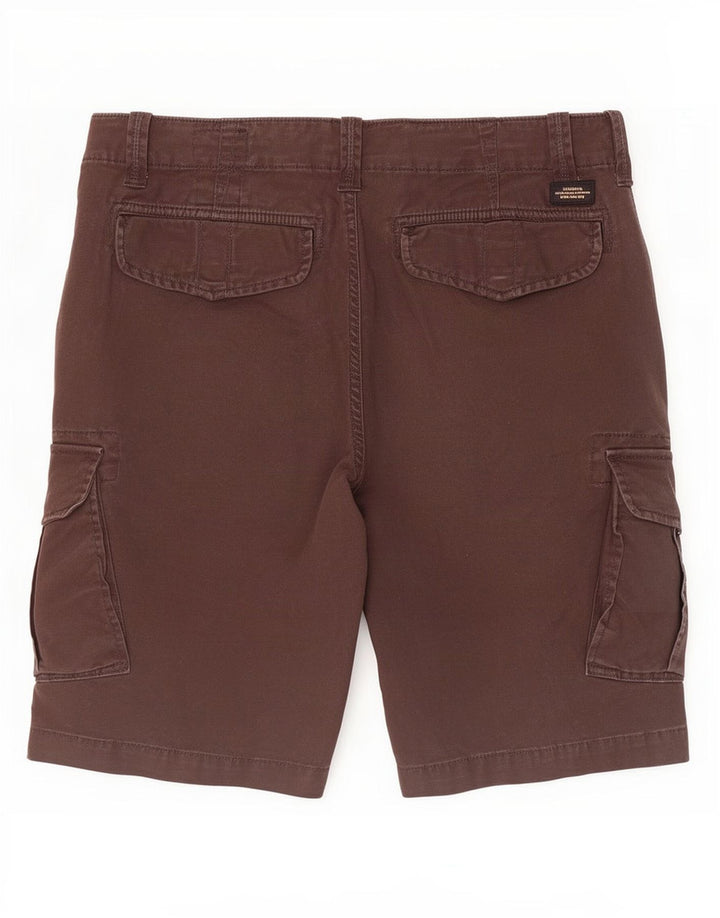 Superdry Mens Cargo Shorts W32 Medium Brown Cotton