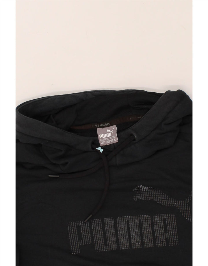 PUMA Mens Graphic Hoodie Jumper Medium Black Vintage Puma and Second-Hand Puma from Messina Hembry 