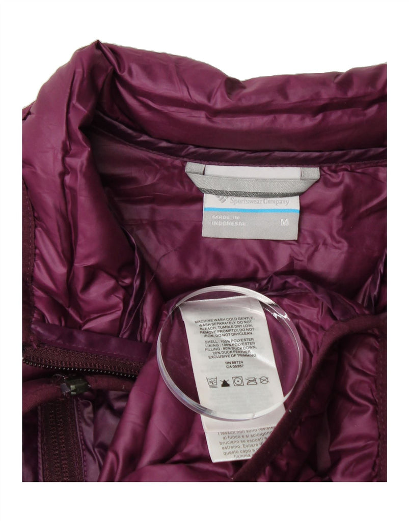 COLUMBIA Womens Padded Jacket UK 14 Medium Purple Polyester Vintage Columbia and Second-Hand Columbia from Messina Hembry 