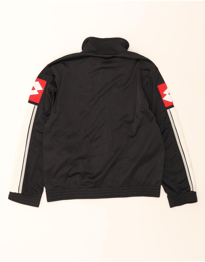 LOTTO Mens Graphic Tracksuit Top Jacket Small Black Colourblock Polyester Vintage Lotto and Second-Hand Lotto from Messina Hembry 