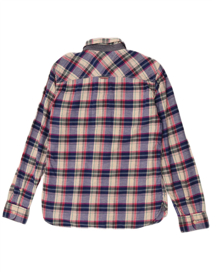 Tommy Hilfiger Mens Shirt Large Blue Check Cotton