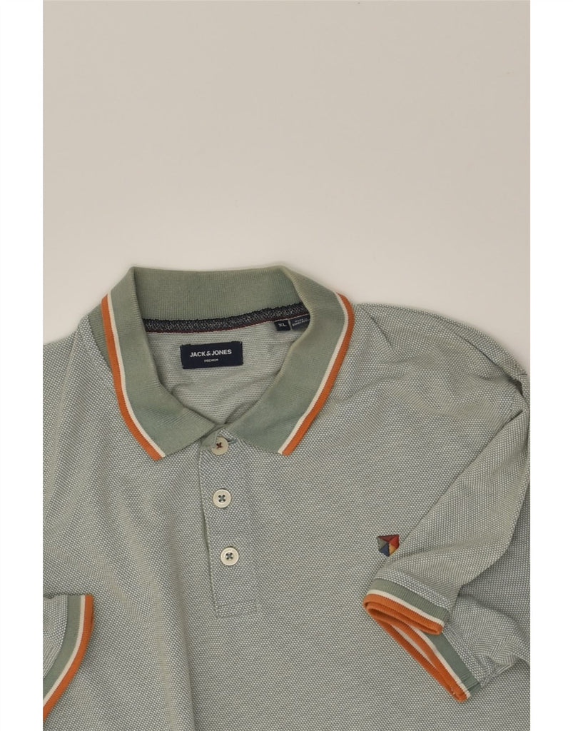 JACK & JONES Mens Premium Polo Shirt XL Grey Cotton | Vintage Jack & Jones | Thrift | Second-Hand Jack & Jones | Used Clothing | Messina Hembry 