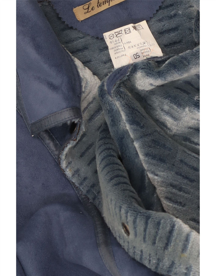 Vintage Womens Overcoat IT 50 XL Blue Polyester