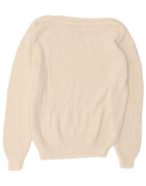 Laura Berlucchi Womens Boat Neck Jumper Sweater UK 16 Large White