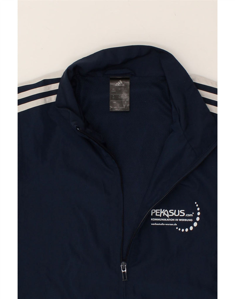 ADIDAS Mens Graphic Tracksuit Top Jacket UK 30/40 Medium Navy Blue | Vintage Adidas | Thrift | Second-Hand Adidas | Used Clothing | Messina Hembry 