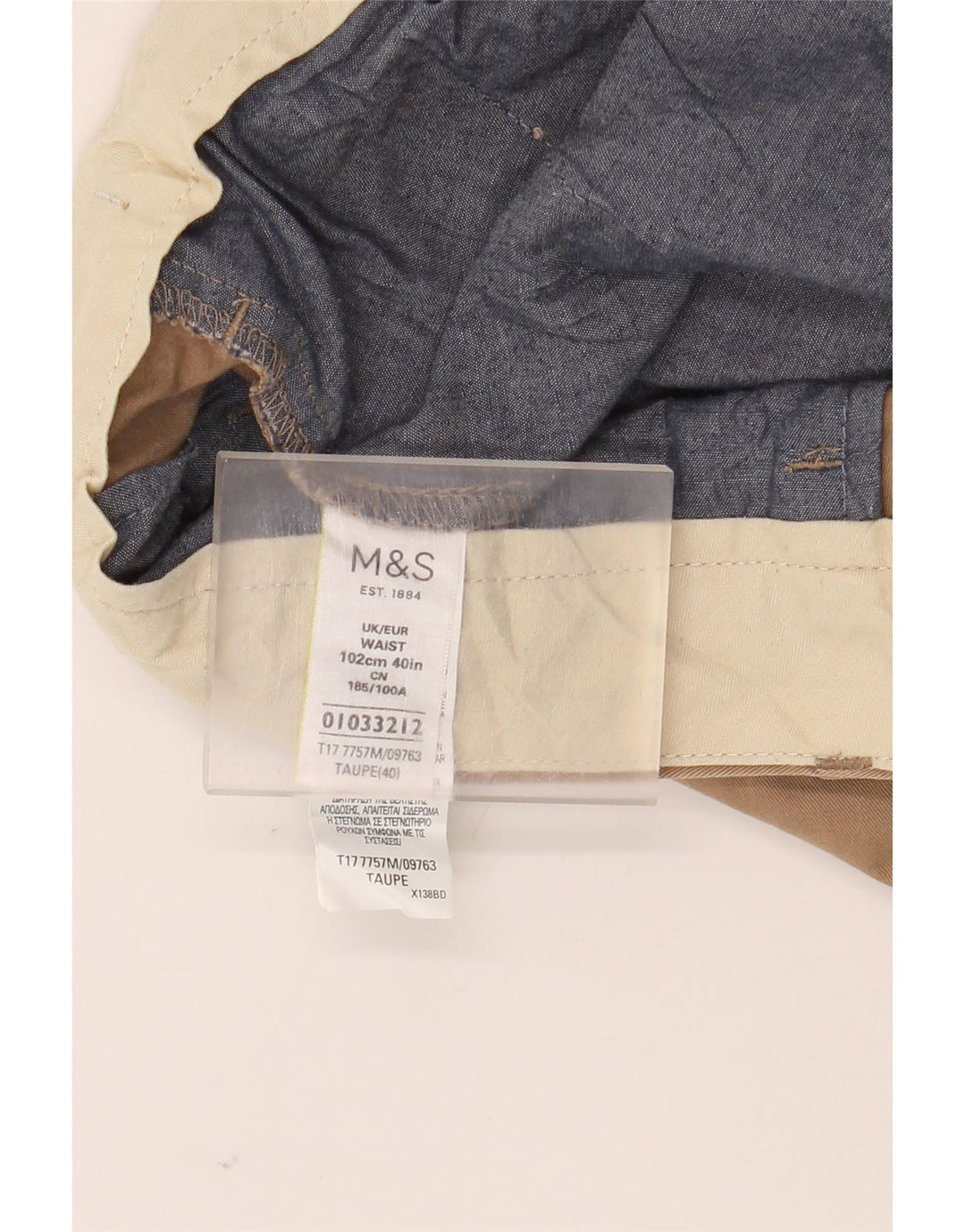 Marks & Spencer Mens Chino Shorts W40 XL Beige Cotton