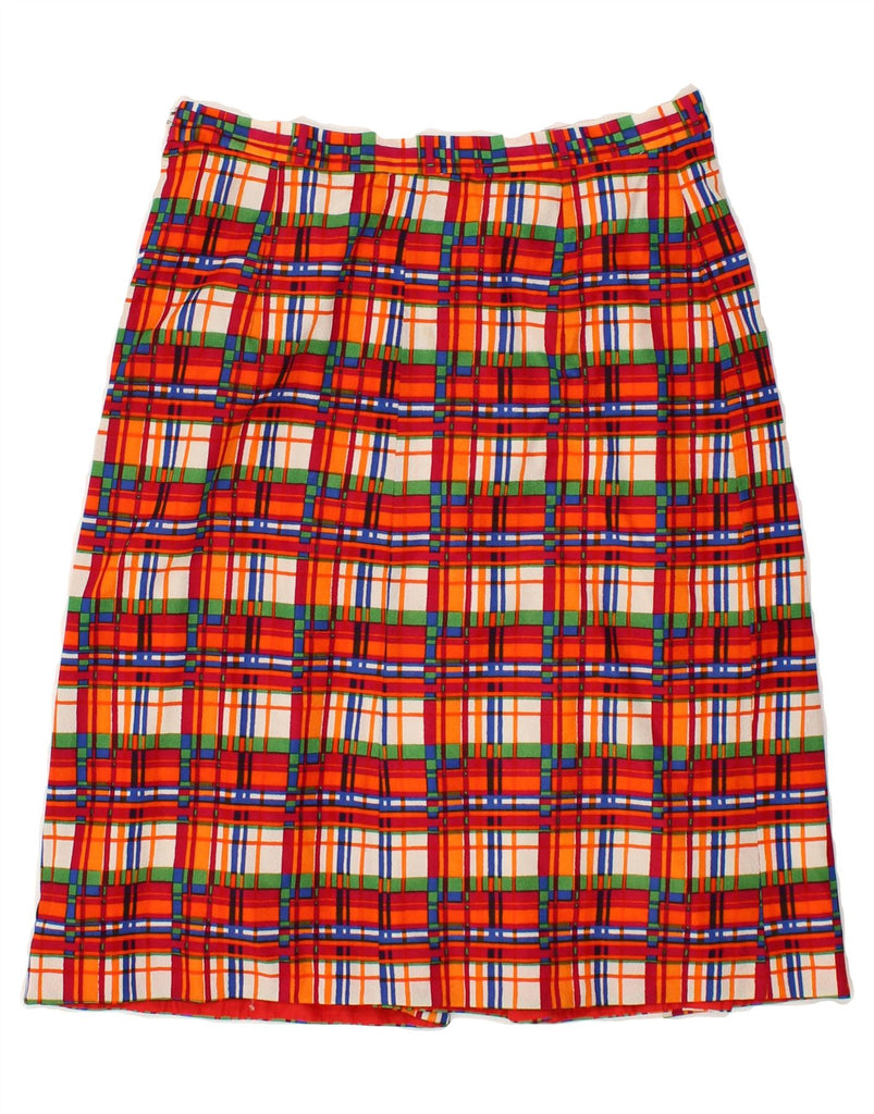 LUISA SPAGNOLI Womens Pleated Skirt W26 Small  Red Plaid | Vintage Luisa Spagnoli | Thrift | Second-Hand Luisa Spagnoli | Used Clothing | Messina Hembry 