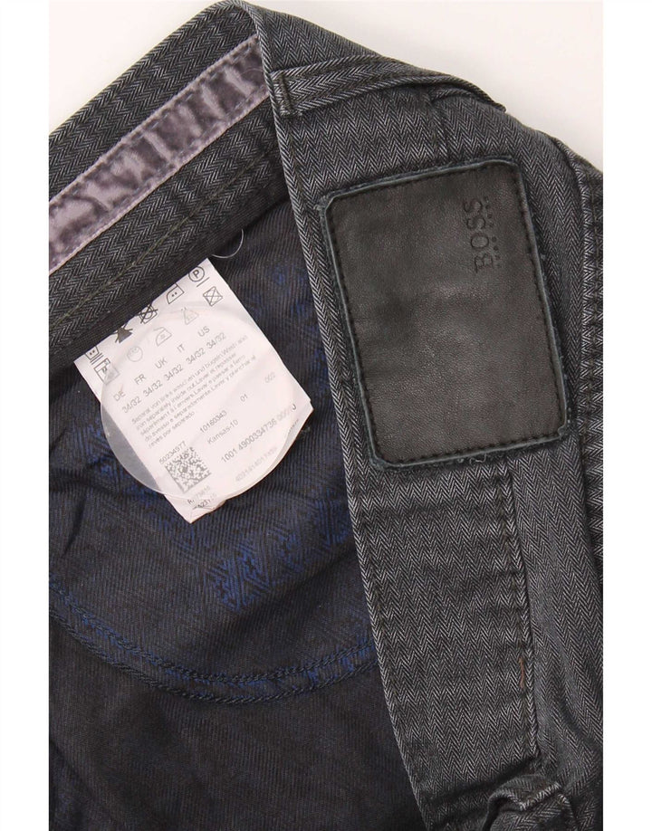Hugo Boss Mens Tapered Jeans W34 L28 Grey Cotton