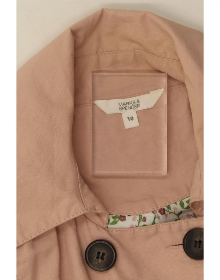 Marks & Spencer Womens Trench Coat UK 10 Small Pink Cotton