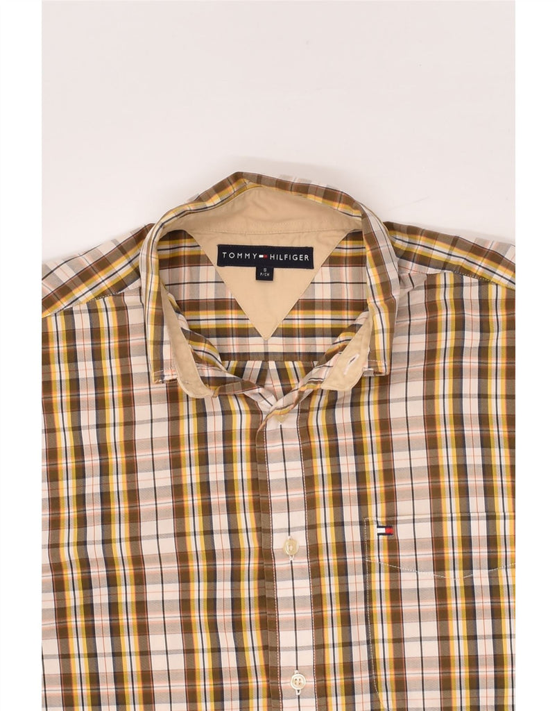 TOMMY HILFIGER Mens Shirt Small Brown Check Cotton | Vintage Tommy Hilfiger | Thrift | Second-Hand Tommy Hilfiger | Used Clothing | Messina Hembry 