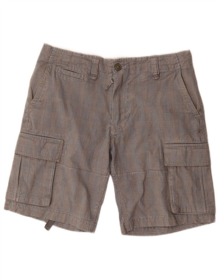 Vintage Mens Cargo Shorts W30 Medium Grey Check