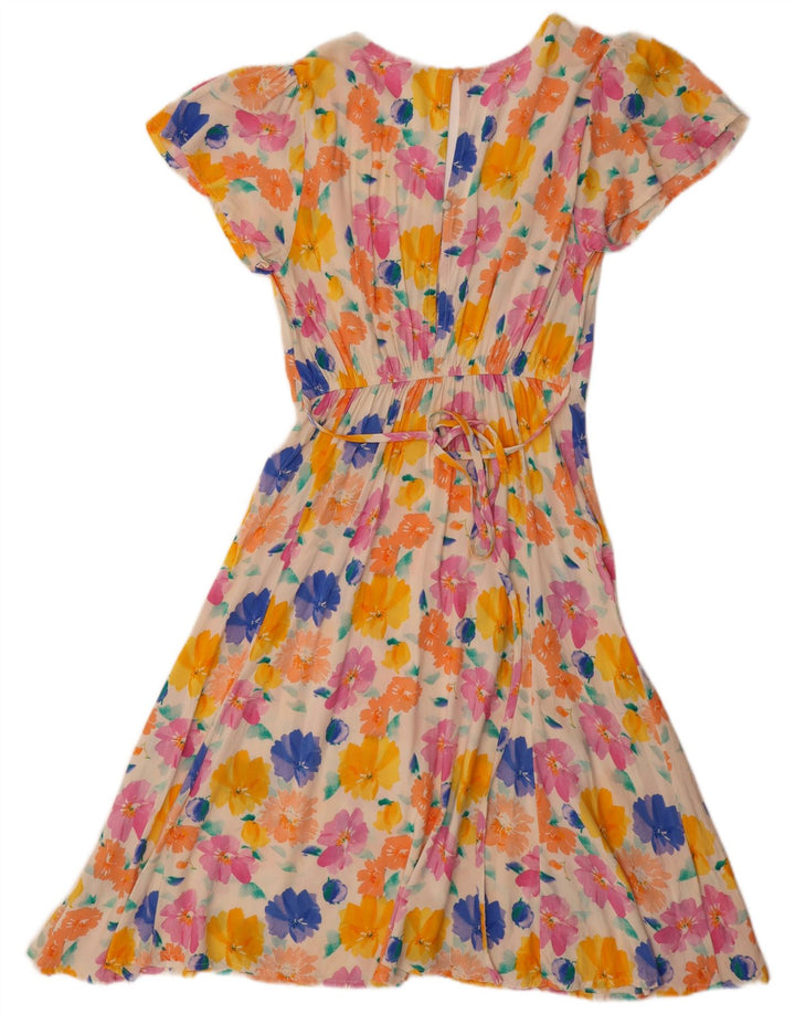 VINTAGE Womens A-Line Dress UK 8 Small Multicoloured Floral
