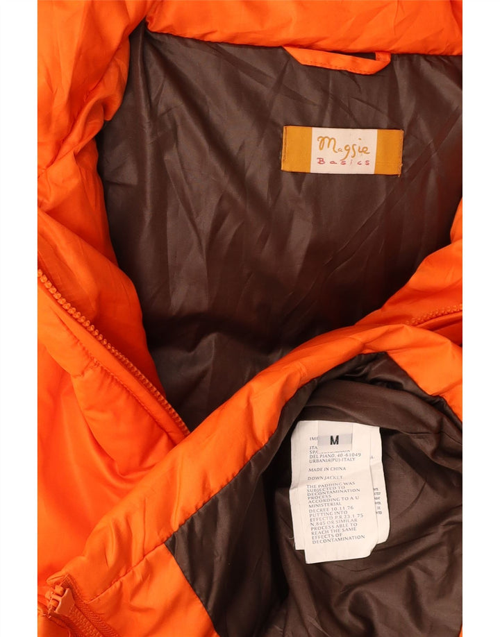 MAGGIE Womens Padded Jacket UK 14 Medium Orange Polyamide