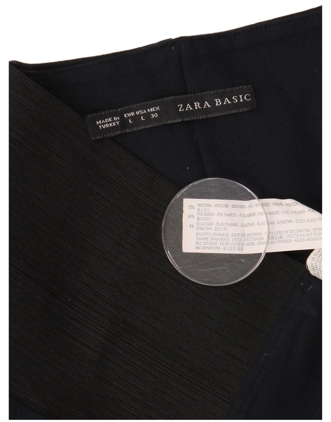 Zara Womens Leggings UK 14 Large  Navy Blue Colourblock Viscose