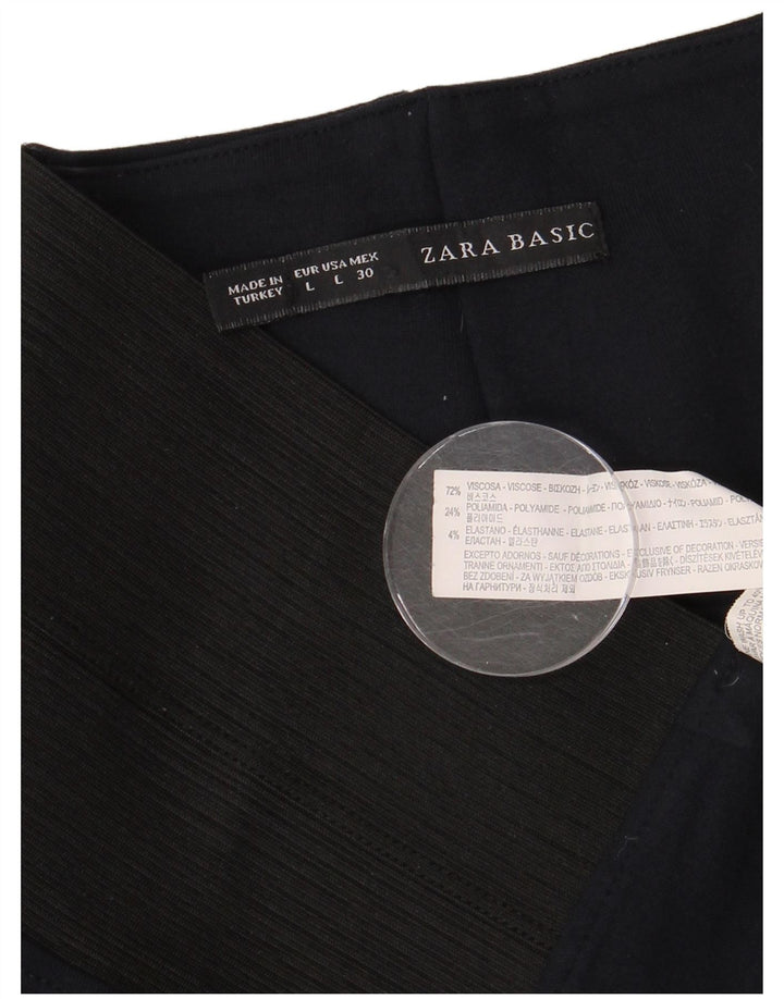 Zara Womens Leggings UK 14 Large  Navy Blue Colourblock Viscose