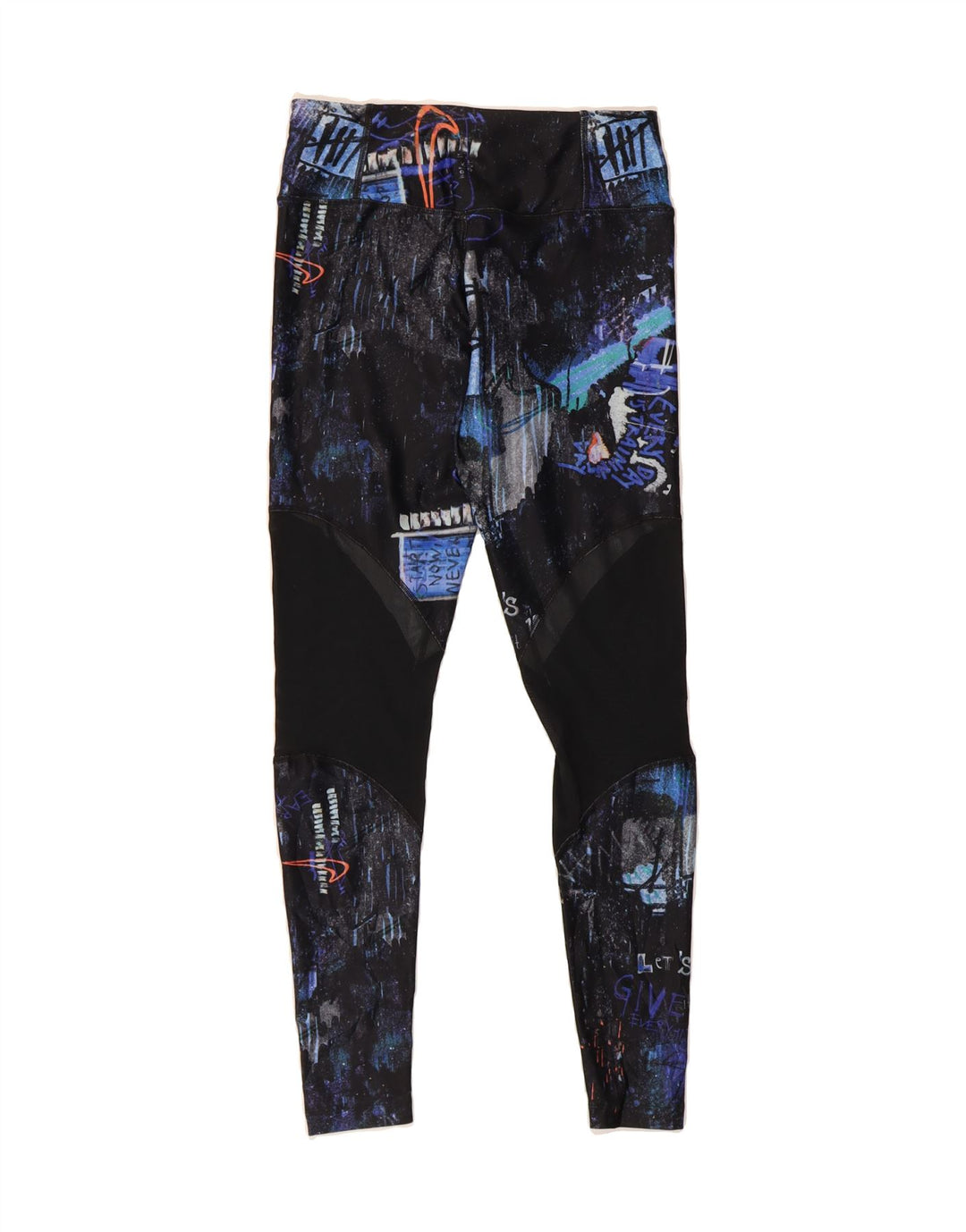 NIKE Womens Graphic Leggings UK 10 Small Multicoloured Geometric Polyester Vintage Nike and Second-Hand Nike from Messina Hembry 