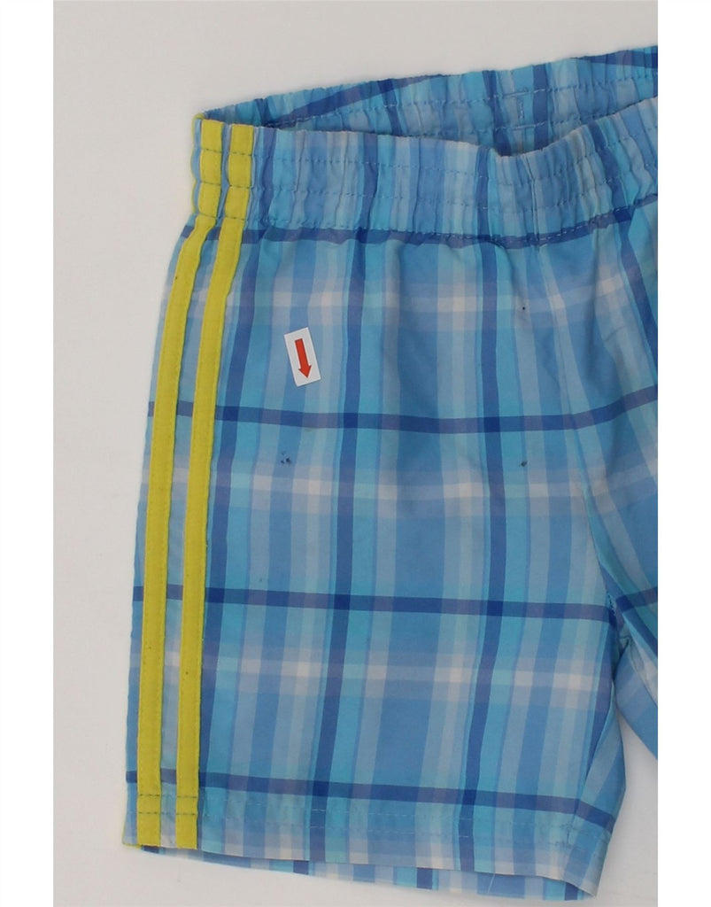 ADIDAS Baby Boys Sport Shorts 18-24 Months Blue Check Polyester | Vintage Adidas | Thrift | Second-Hand Adidas | Used Clothing | Messina Hembry 