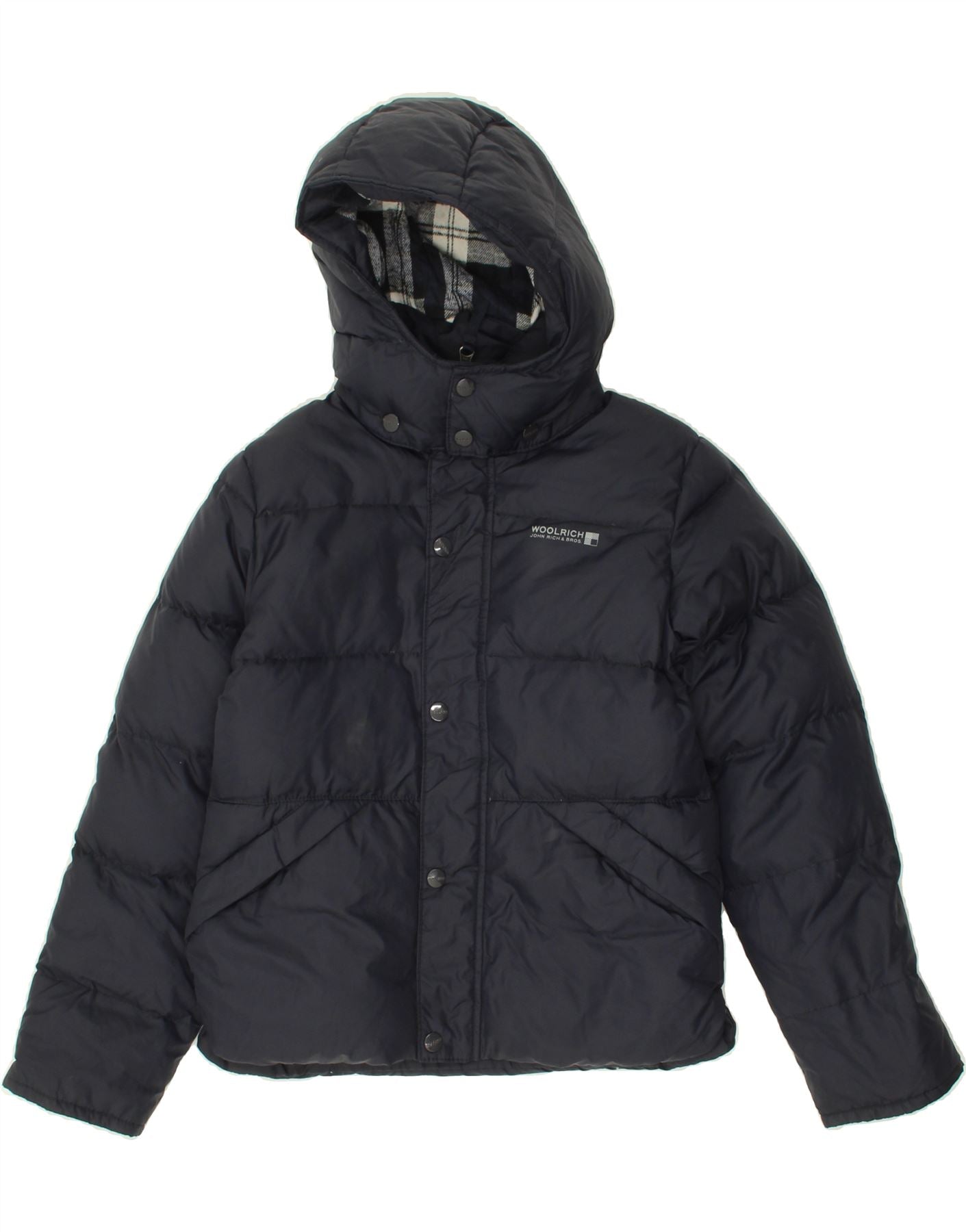 WOOLRICH Boys Hooded Padded Jacket 9-10 Years Navy Blue Nylon