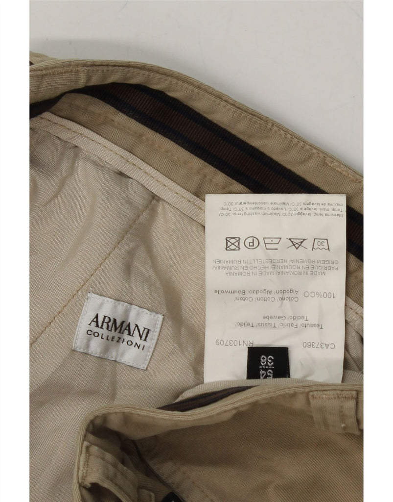 ARMANI COLLEZIONI Mens Slim Chino Trousers IT 54 2XL W38 L33 Beige Cotton Vintage Armani Collezioni and Second-Hand Armani Collezioni from Messina Hembry 