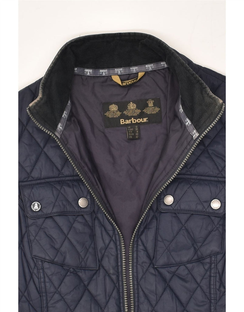 BARBOUR Womens Quilted Jacket UK 12 Medium  Navy Blue | Vintage Barbour | Thrift | Second-Hand Barbour | Used Clothing | Messina Hembry 