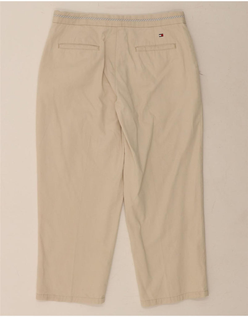 TOMMY HILFIGER Womens Straight Cropped Trousers US 10 Large W32 L24 Beige Vintage Tommy Hilfiger and Second-Hand Tommy Hilfiger from Messina Hembry 