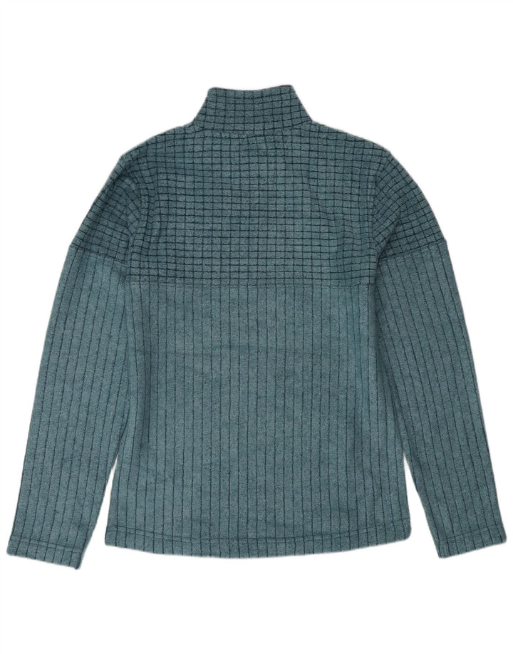 Weird Fish Mens Zip Neck Sweatshirt Jumper Small Blue Polyester
