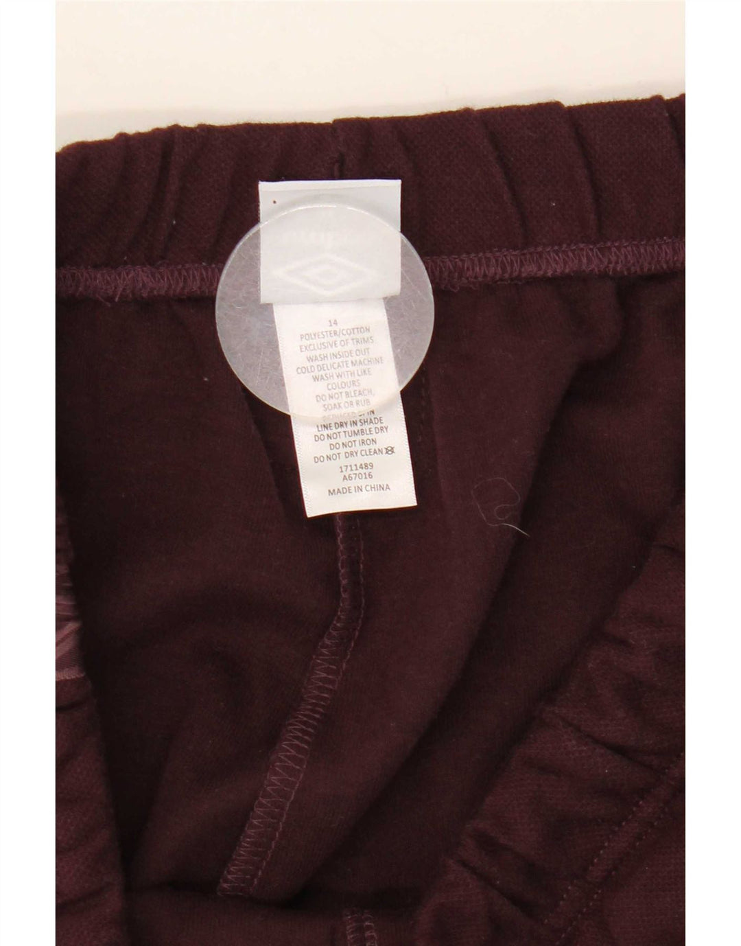 Umbro Womens Graphic Tracksuit Trousers UK 14 Large  Burgundy Polyester