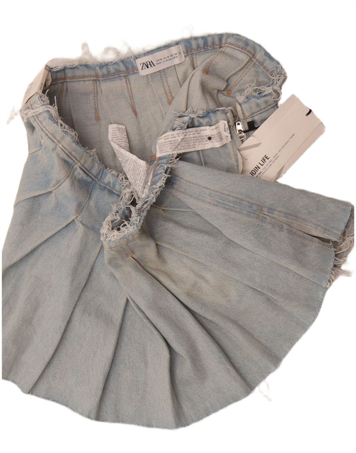 Zara Womens Mini Denim Skirt Medium W28  Blue Cotton